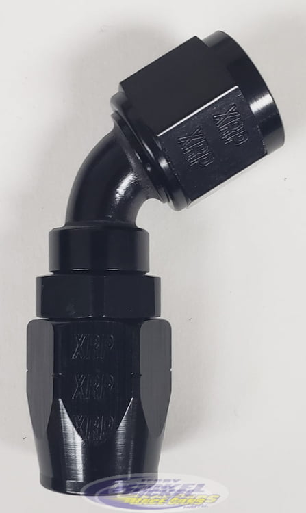 -10 60&ordm; Double Swivel Hose End - Aluminum - Black Anodized